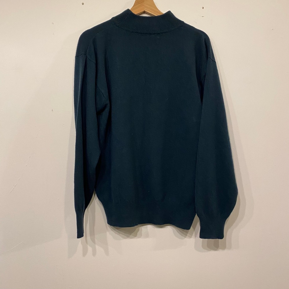 Preston & York Womens 100% Cashmere Old Money Mock Neck Sweater Dark Green M